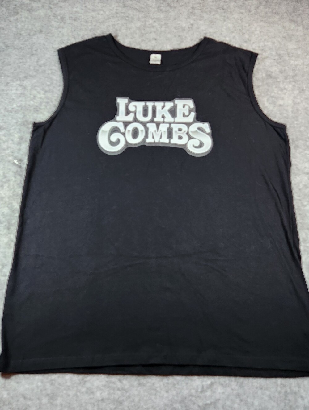 Luke Combs Black Sleeveless Tank Top - Fan Graphic Tee Xlarge